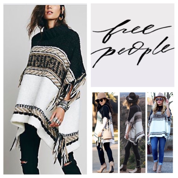 Free People Sweaters - 🆕Free People Labyrinth Poncho Sweater.  NWOT.